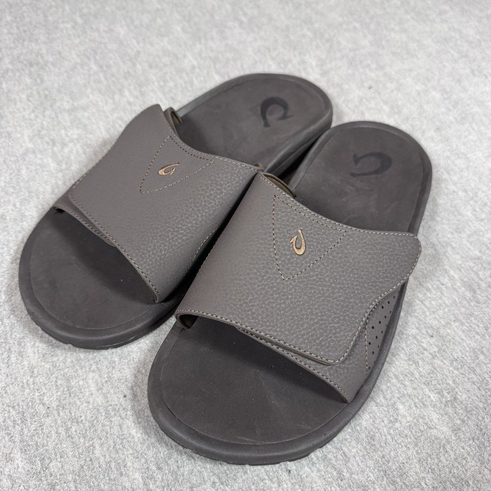 OLUKAI Nalu Slide Men's Size US 13M EUR 46 DK Java Comfort Sandal